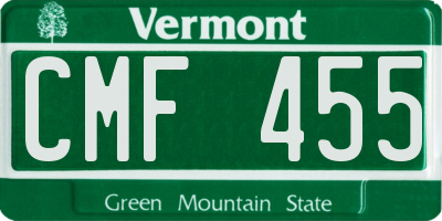 VT license plate CMF455