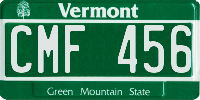 VT license plate CMF456
