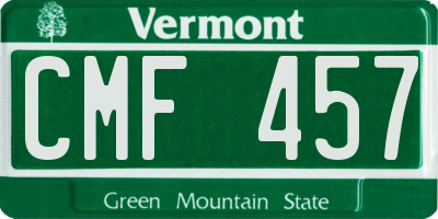 VT license plate CMF457