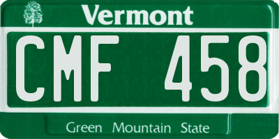 VT license plate CMF458