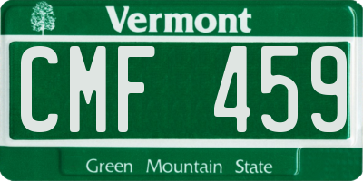 VT license plate CMF459