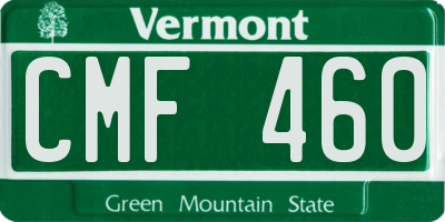 VT license plate CMF460