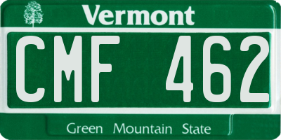 VT license plate CMF462