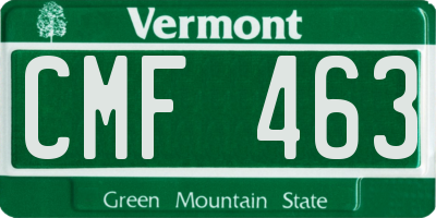 VT license plate CMF463