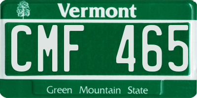 VT license plate CMF465