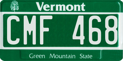 VT license plate CMF468
