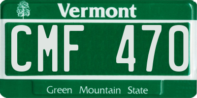 VT license plate CMF470