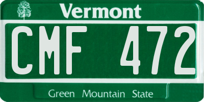 VT license plate CMF472