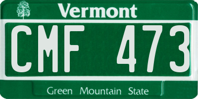 VT license plate CMF473