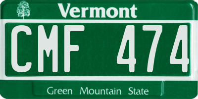 VT license plate CMF474