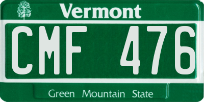 VT license plate CMF476