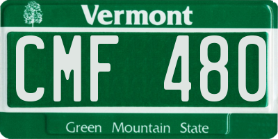 VT license plate CMF480