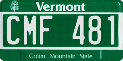 VT license plate CMF481