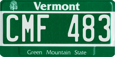 VT license plate CMF483