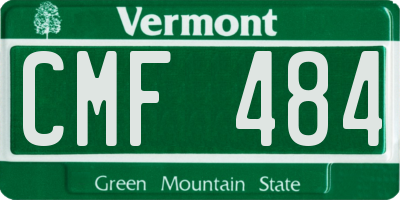 VT license plate CMF484