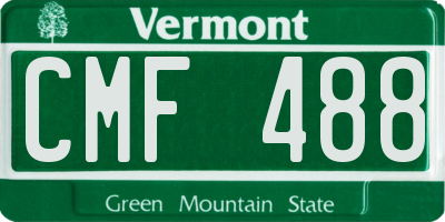 VT license plate CMF488