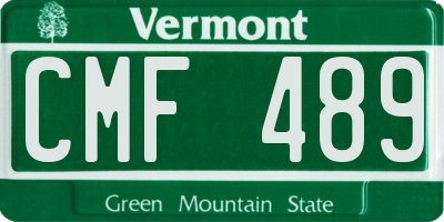 VT license plate CMF489
