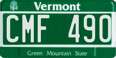 VT license plate CMF490