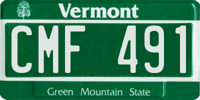 VT license plate CMF491