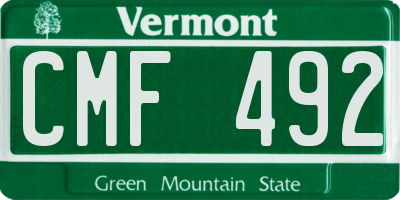 VT license plate CMF492