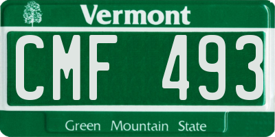 VT license plate CMF493