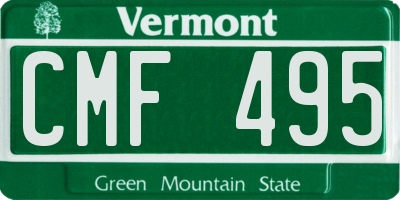 VT license plate CMF495