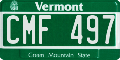 VT license plate CMF497