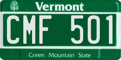 VT license plate CMF501