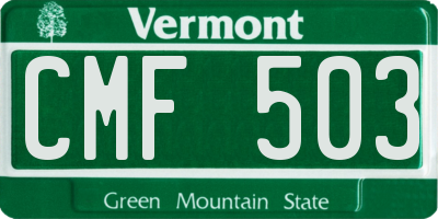 VT license plate CMF503