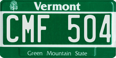 VT license plate CMF504