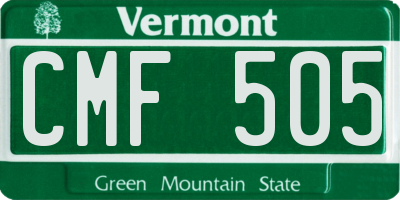 VT license plate CMF505