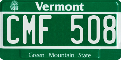 VT license plate CMF508