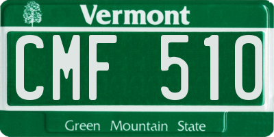 VT license plate CMF510