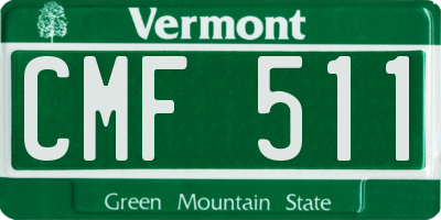 VT license plate CMF511