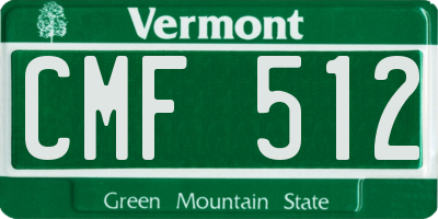 VT license plate CMF512