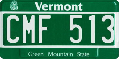 VT license plate CMF513