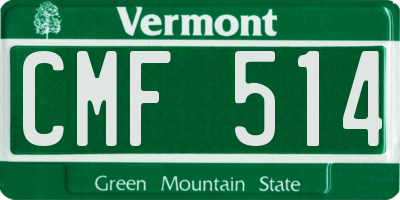 VT license plate CMF514