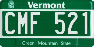 VT license plate CMF521