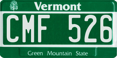 VT license plate CMF526