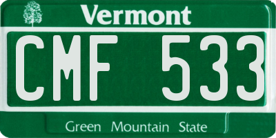 VT license plate CMF533