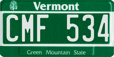 VT license plate CMF534