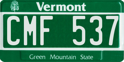 VT license plate CMF537