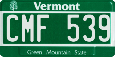VT license plate CMF539