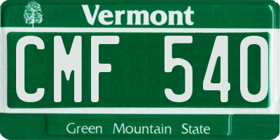 VT license plate CMF540
