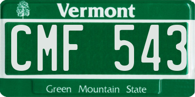 VT license plate CMF543