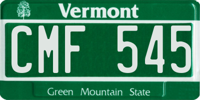 VT license plate CMF545
