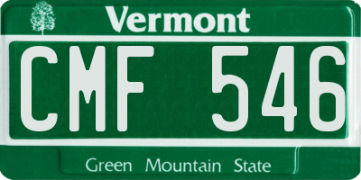 VT license plate CMF546