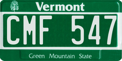 VT license plate CMF547
