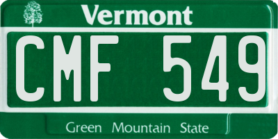 VT license plate CMF549
