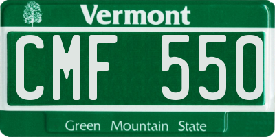 VT license plate CMF550